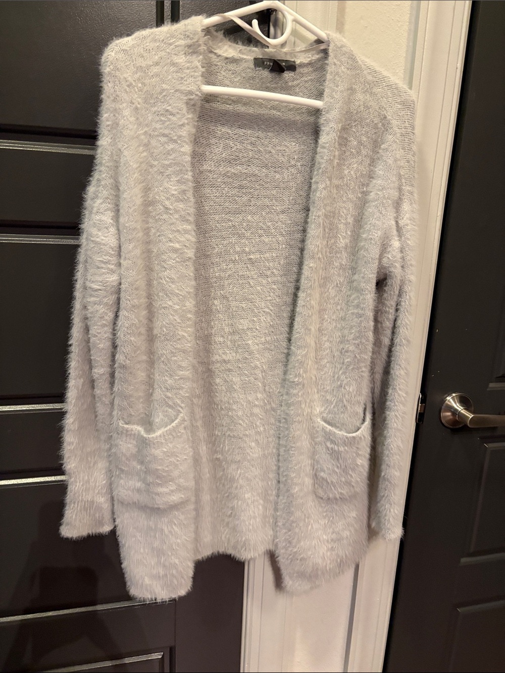Primark Light Gray Fuzzy Open-Front Women's Cardigan